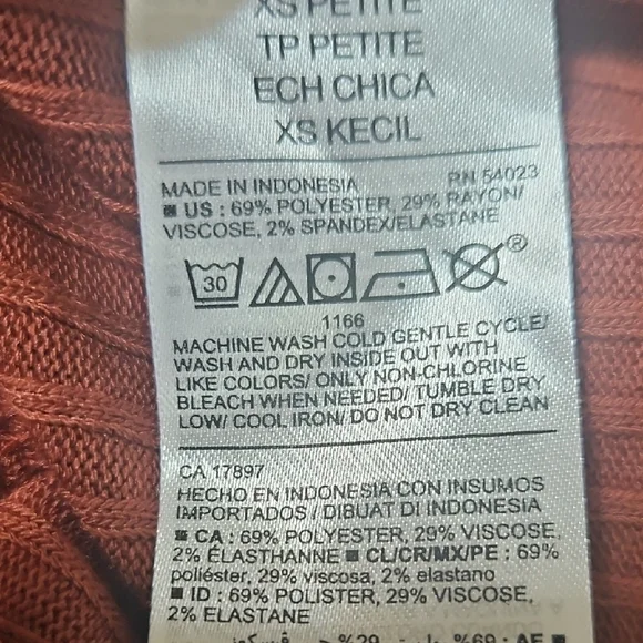 Old Navy Fit & Flare Rib-Knit Long-Sleeve Mini Dress in Copper Sizes XSP,S,M,L - Picture 9 of 9